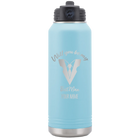 Personalized light blue 32 oz vacuum insulated water bottle with 'Will You Be Best Man' design