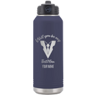 Personalized navy 32 oz vacuum insulated water bottle with 'Will You Be Best Man' design