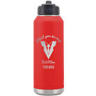 Personalized red 32 oz vacuum insulated water bottle with 'Will You Be Best Man' design