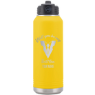Personalized yellow 32 oz vacuum insulated water bottle with 'Will You Be Best Man' design
