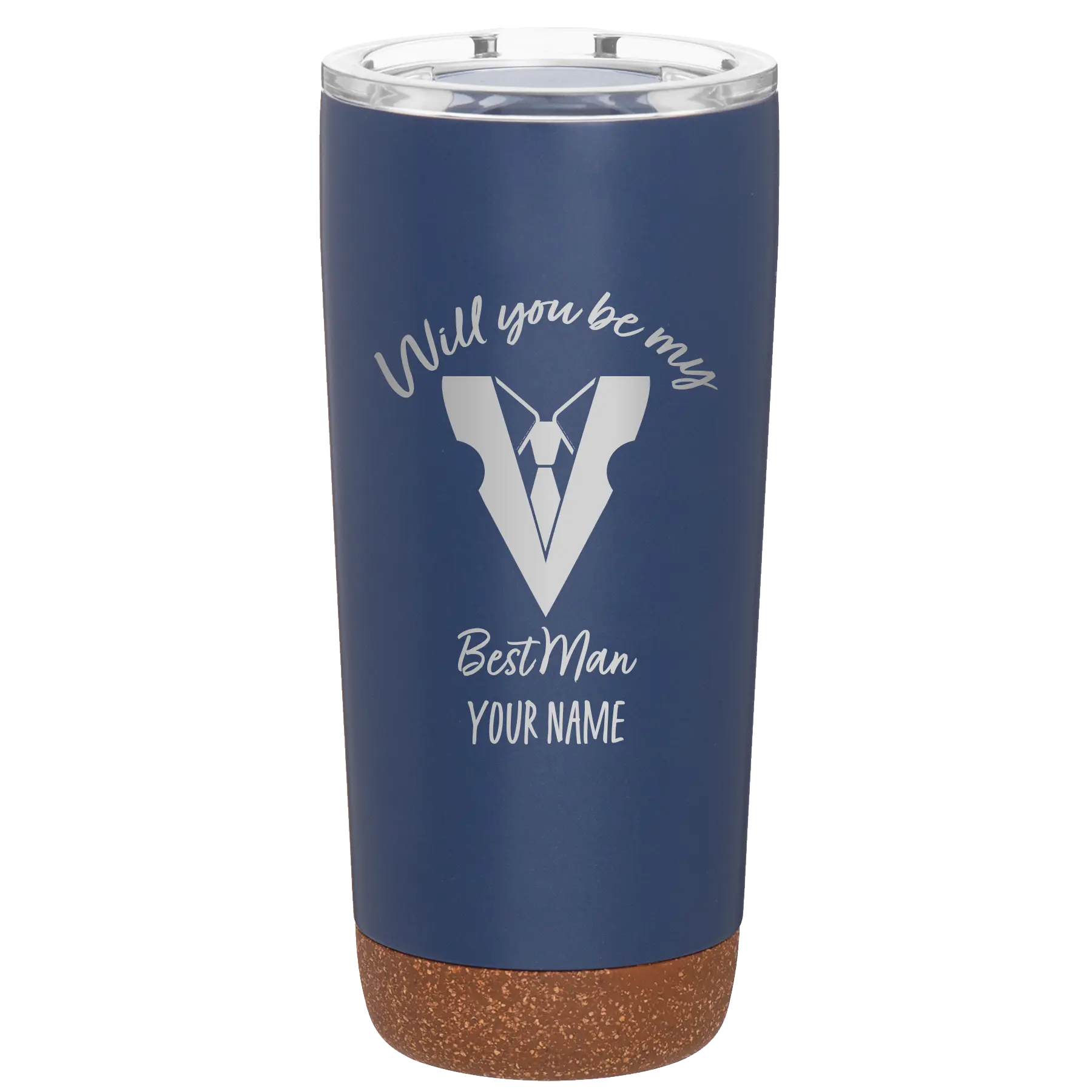Personalized constellation 20 oz vacuum insulated tumbler with 'Will You Be Best Man' design