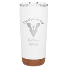 Personalized white 20 oz vacuum insulated tumbler with 'Will You Be Best Man' design