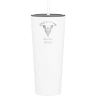 Personalized white 20 oz vacuum insulated tumbler with 'Will You Be Best Man' design