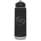 Laser etched black 20 oz vacuum insulated water bottle with 'Mother of the Groom' design