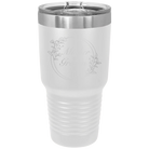 Laser etched white 30 oz vacuum insulated tumbler with 'Mother of the Groom' design