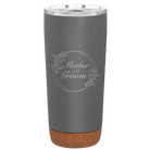 Laser etched storm gray 20 oz vacuum insulated tumbler with 'Mother of the Groom' design