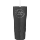 Laser etched black 20 oz vacuum insulated tumbler with 'Mother of the Groom' design