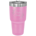 Laser etched light purple 30 oz vacuum insulated tumbler with 'Mother of the Bride' design