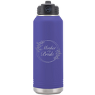 Laser etched purple 32 oz vacuum insulated water bottle with 'Mother of the Bride' design