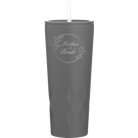 Laser etched slate 20 oz vacuum insulated tumbler with 'Mother of the Bride' design