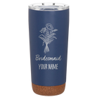 Personalized constellation 20 oz vacuum insulated tumbler with 'Bridesmaid with flowers' design