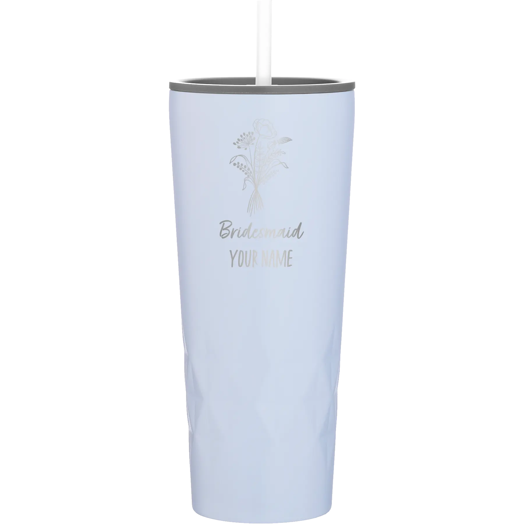 Personalized landfall 20 oz vacuum insulated tumbler with 'Bridesmaid with flowers' design