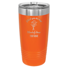 Personalized orange 20 oz vacuum insulated tumbler with 'Will you be' design