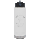Personalized white 20 oz vacuum insulated water bottle with 'Will you be' design