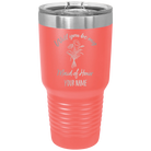 Personalized coral 30 oz vacuum insulated tumbler with 'Will you be' design