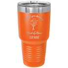 Personalized orange 30 oz vacuum insulated tumbler with 'Will you be' design