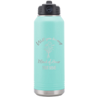 Personalized teal 32 oz vacuum insulated water bottle with 'Will you be' design