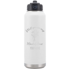 Personalized white 32 oz vacuum insulated water bottle with 'Will you be' design