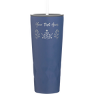 Personalized constellation 20 oz vacuum insulated tumbler with 'Floral with text' design