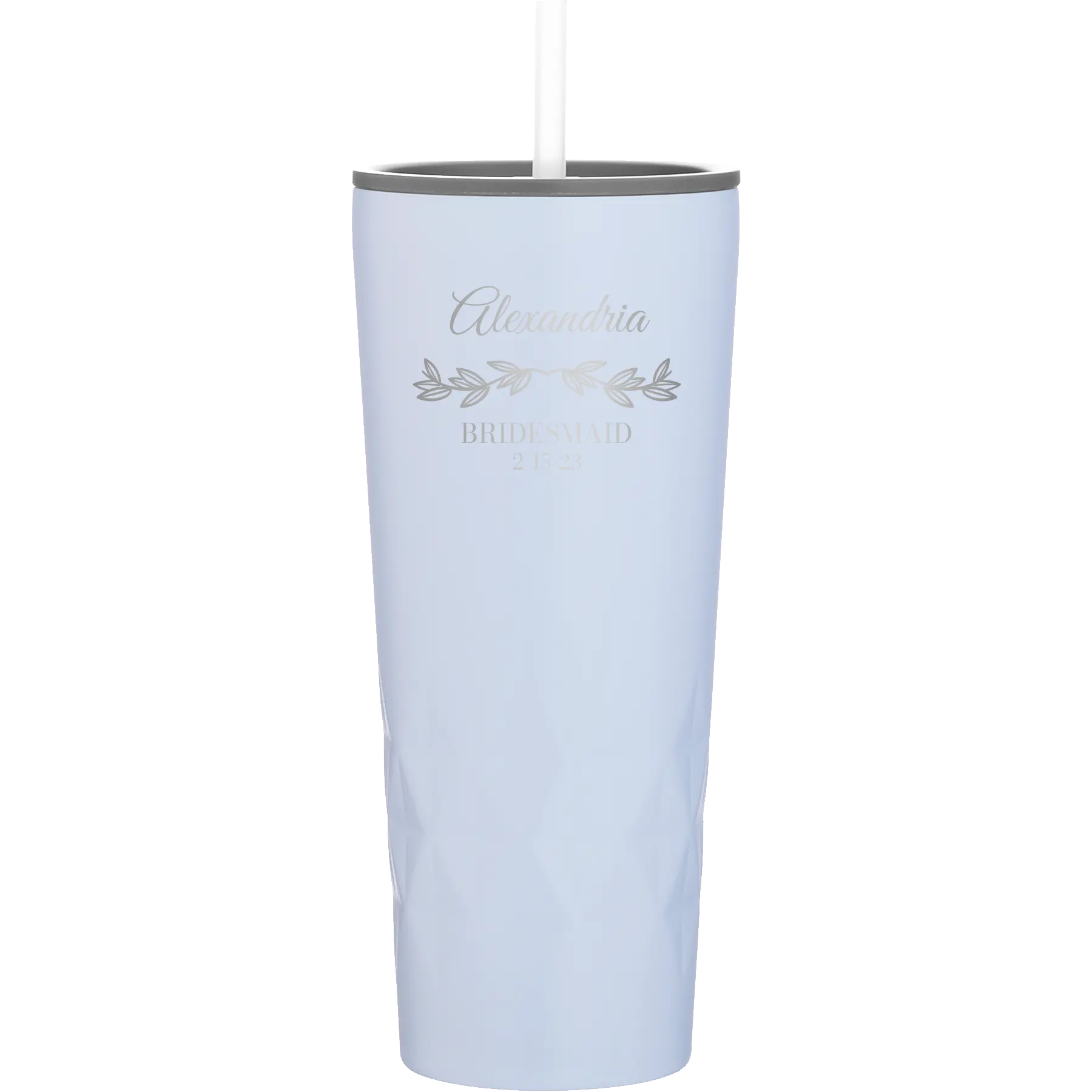 Personalized landfall 20 oz vacuum insulated tumbler with 'BRIDESMAID DATE' design
