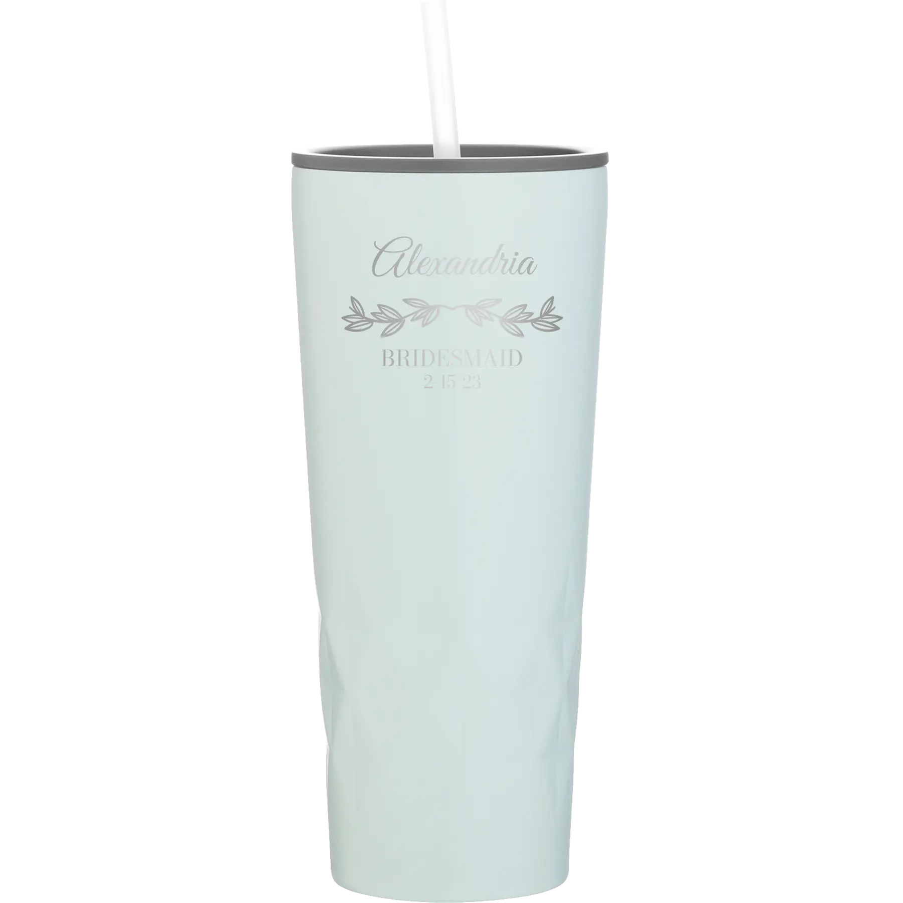 Personalized meadow 20 oz vacuum insulated tumbler with 'BRIDESMAID DATE' design