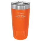 Personalized orange 20 oz vacuum insulated tumbler with 'GROOMSMAN DATE' design