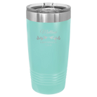 Personalized teal 20 oz vacuum insulated tumbler with 'GROOMSMAN DATE' design