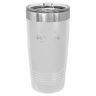 Personalized white 20 oz vacuum insulated tumbler with 'GROOMSMAN DATE' design