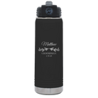Personalized black 20 oz vacuum insulated water bottle with 'GROOMSMAN DATE' design