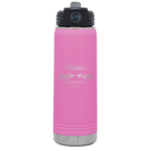 Personalized light purple 20 oz vacuum insulated water bottle with 'GROOMSMAN DATE' design