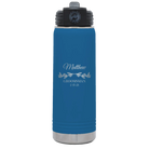 Personalized royal blue 20 oz vacuum insulated water bottle with 'GROOMSMAN DATE' design
