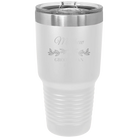 Personalized white 30 oz vacuum insulated tumbler with 'GROOMSMAN DATE' design
