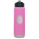 Personalized light purple 20 oz vacuum insulated water bottle with 'Circle with initial' design