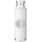 Personalized white 24 oz vacuum insulated water bottle with 'Circle with initial' design