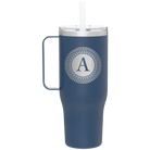 Personalized constellation 40 oz vacuum insulated tumbler mug with 'Circle with initial' design