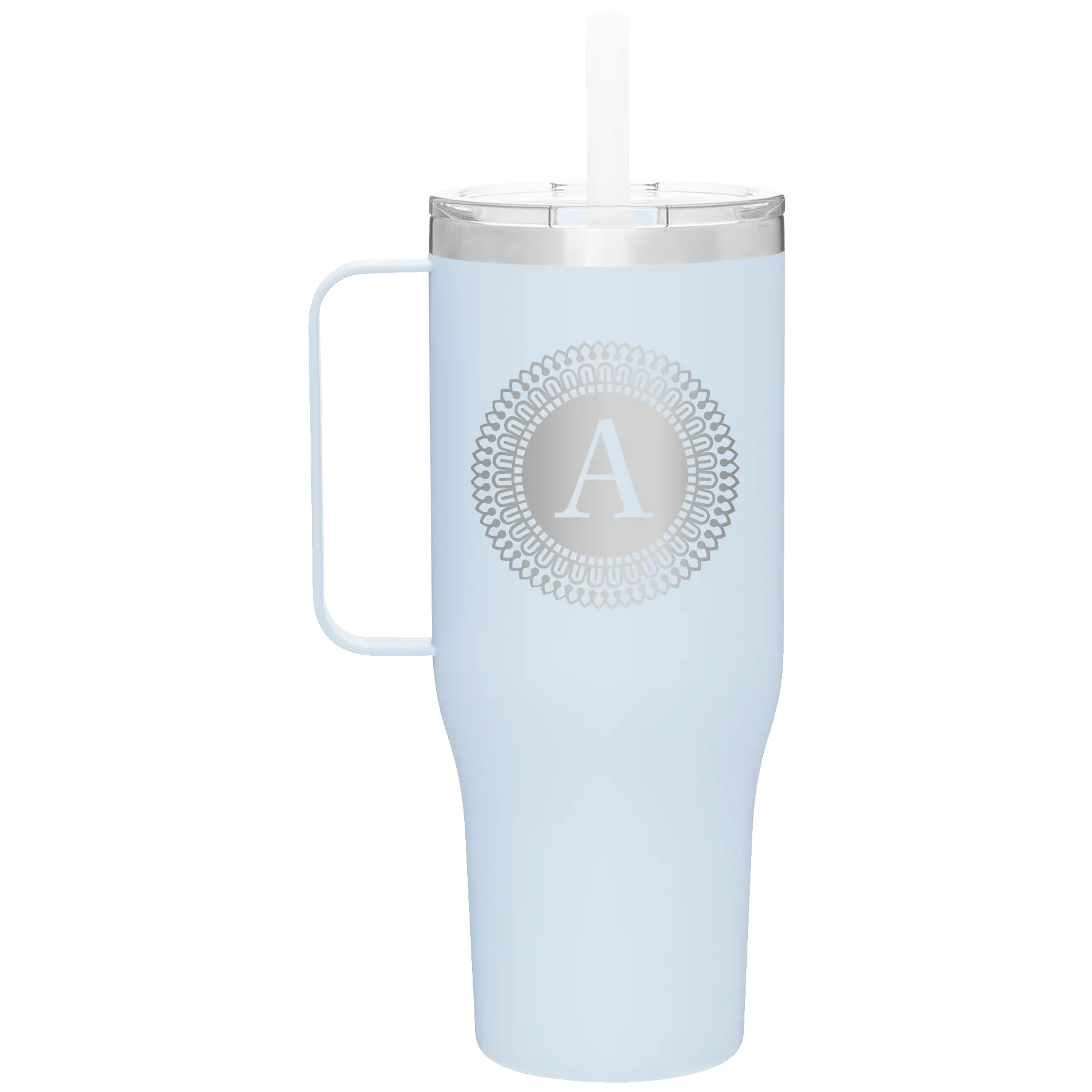 Personalized landfall 40 oz vacuum insulated tumbler mug with 'Circle with initial' design