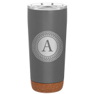 Personalized storm gray 20 oz vacuum insulated tumbler with 'Circle with initial' design