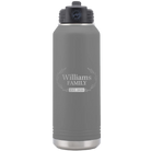 Personalized dark gray 32 oz vacuum insulated water bottle with 'Family est' design