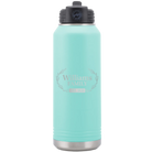 Personalized teal 32 oz vacuum insulated water bottle with 'Family est' design