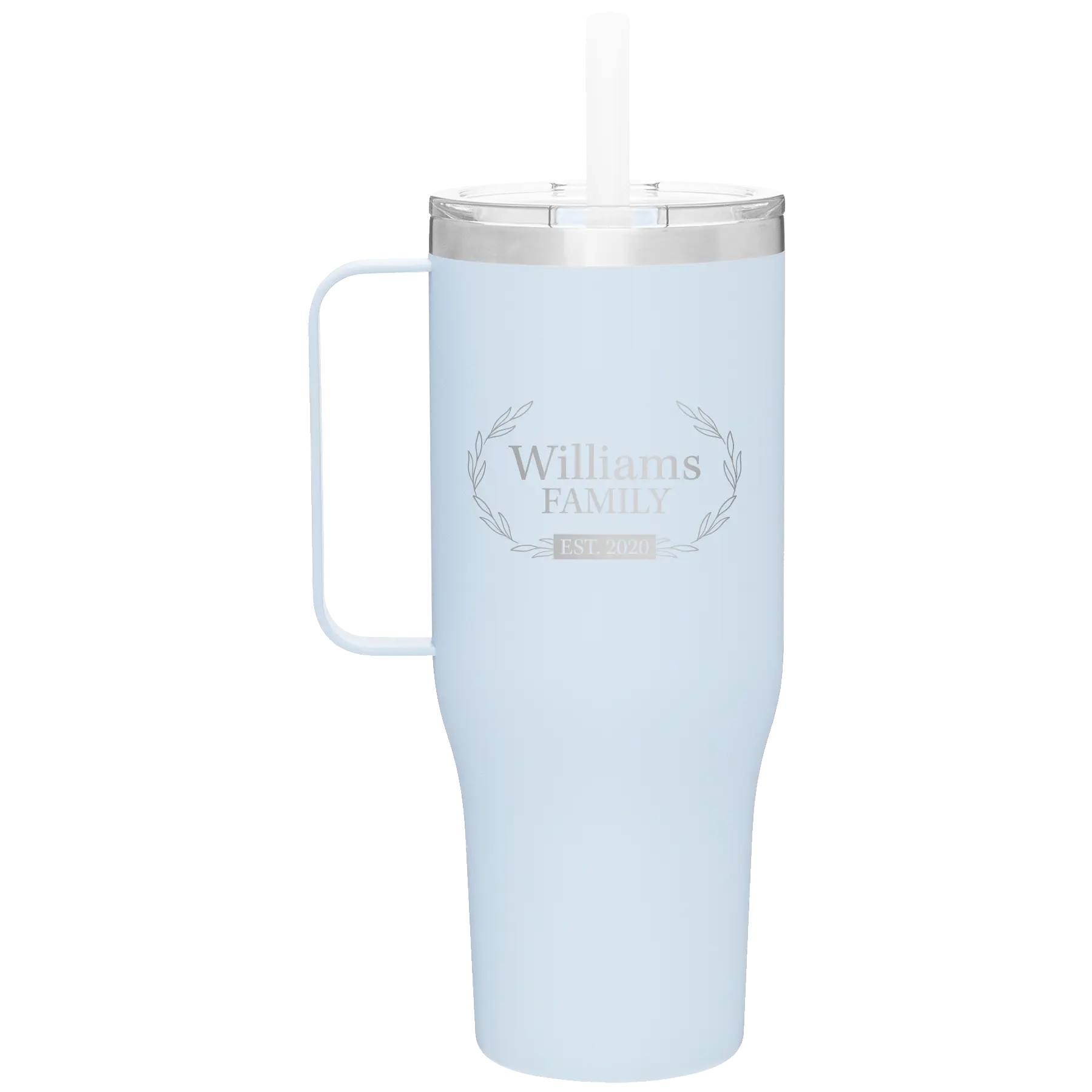 Personalized landfall 40 oz vacuum insulated tumbler mug with 'Family est' design