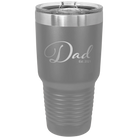 Personalized dark gray 30 oz vacuum insulated tumbler with 'Dad Est' design