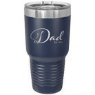 Personalized navy 30 oz vacuum insulated tumbler with 'Dad Est' design