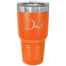 Personalized orange 30 oz vacuum insulated tumbler with 'Dad Est' design