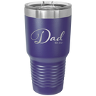 Personalized purple 30 oz vacuum insulated tumbler with 'Dad Est' design