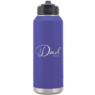 Personalized purple 32 oz vacuum insulated water bottle with 'Dad Est' design