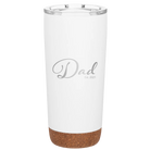 Personalized white 20 oz vacuum insulated tumbler with 'Dad Est' design