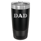 Laser etched black 20 oz vacuum insulated tumbler with 'Tennis Dad' design