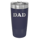 Laser etched navy 20 oz vacuum insulated tumbler with 'Tennis Dad' design