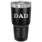 Laser etched black 30 oz vacuum insulated tumbler with 'Tennis Dad' design