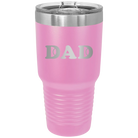 Laser etched light purple 30 oz vacuum insulated tumbler with 'Tennis Dad' design